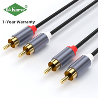 Câble audio RCA double phono en gros, câble de haut-parleur plaqué or, câble de connexion pour système audio TV, 2 paires de câbles de connexion AV