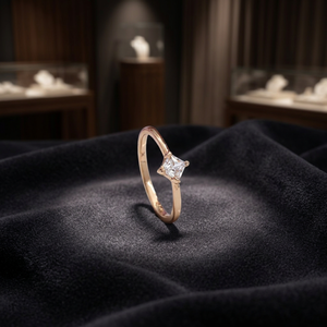 Anillos de Compromiso Clásicos Minimalistas de Latón con Imitación de Rodio, Corte Princesa Cuadrado, Circonita Cúbica, para Cualquier Ocasión - Product Image 2