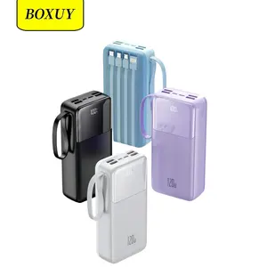 The new hot PD20W QC3.0 Fast charging mobile charger 4 in 1 built-in cable 30000mAh power bank for phone