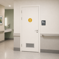 Porte de salle de bain avec persiennes de ventilation, serrure de confidentialité, antibactérienne, pour les zones de salle de bain des hôpitaux