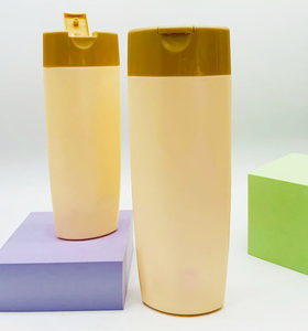 Bouteille carrée plate en plastique personnalisée de 400 ml/200 ml avec bouchon à clapet, sérigraphiée et estampée à chaud, pour shampoing et après-shampoing - Product Image 1