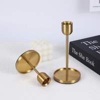 CHENLANG Bougeoir Minimaliste en Métal Doré Écologique Durable Résistant à la Chaleur Décoration d'Intérieur Table à Manger Noël Romantique