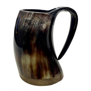 Jarra de Cerveza Artesanal de Cuerno de Búfalo con Asa, Estilo Clásico, Taza Natural para Beber, Gran Capacidad, Personalizable, Decoración para el Hogar y Bar - Product Image 1