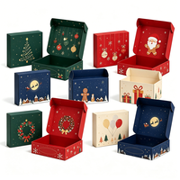 Boîte cadeau de Noël personnalisée, en papier imprimé, pour emballage de bonbons et biscuits de Noël, OEM ODM, vente en gros, faible MOQ
