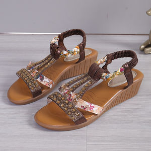 Nouvel ensemble été 2025 – Sandales romaines rétro perlées pour femme, décontractées et sportives, à séchage rapide, avec semelle intérieure en PVC, mules plates 615 - Product Image 6