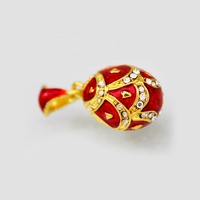 Bijoux personnalisés pour femmes et filles, cadeau de pâques, collier pendentif en cristal russe en émail rouge Style Faberge