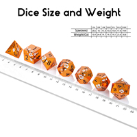 Jeu de dés D&D robuste de 7 pièces en alliage de zinc blanc et orange de 16 mm pour le jeu de table Dungeons & Dragons