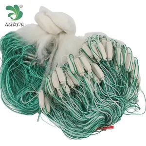 Hot sale 1 Layer/3 Layers Nylon Mono Gill Net fishing Net with Foam Float and Lead Button Sinker