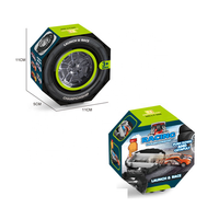 Ensemble de voitures de course miniatures à rétrofriction en forme de pneu avec lanceur et rangement, véhicule de course portable à catapulte, jouet éducatif, cadeau pour garçons