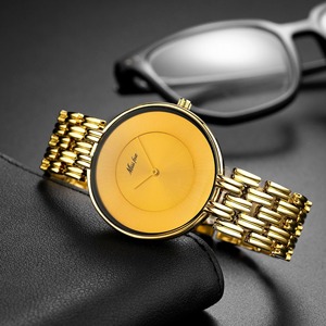 Nouvelle montre pour homme noire simple, étanche, tendance, décontractée, minimaliste, style de marque, montres-bracelets dorées - Product Image 4