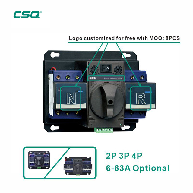 CSQ CCC/CE/ISO/CB ATSE Ac 63a 220v Automatic Transfer Switch 125a Cb Class 3 Phase Power Changeover Switch Manufacturer
