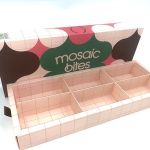 Custom Biodegradable <b>Foldable</b> Square <b>Box</b> Food Safe Cardboard Packaging for Cookies Candy Macarons - Product Image 5