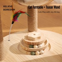 Tempat Tidur Kucing Kapsul Luar Angkasa Terintegrasi dengan Tiang Garuk Sisal, Meja Putar Kucing, dan Pohon Kucing