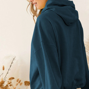 เสื้อฮู้ดเปิดไหล่แบบมีซิปรูดแบบลำลองสำหรับทุกฤดูกาลผ้าฝ้ายเทอร์รี่ปรับแต่งได้ - Product Image 3