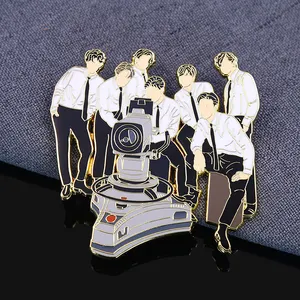 Japan and South Korea VIP customers 2023 creative enamel pin custom metal Korean wave boy paint badge