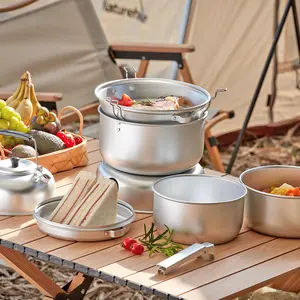 Draagbare Outdoor Camping Picknick Servies Kwaliteit Camping Kok Set Kookgerei Outdoor Kok Set