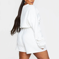 L230637 Combinaison de jogging active personnalisée, survêtement d'entraînement, short de pull oversize, short deux pièces pour femme, ensemble grande taille