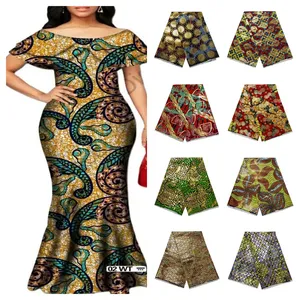 100% algodón estampado Ankara Batik África tela Jacquard tejido Pagne diseño tela de cera dorada textil dorado africano Super Original