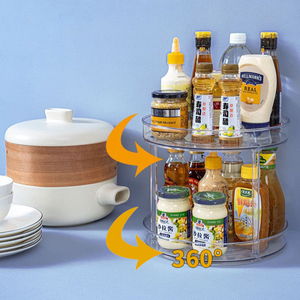 GREENSIDE Ventes chaudes Étagère à épices tournante multi-niveaux pour la cuisine, rangement cosmétique, <span class=keywords><strong>organisateur</strong></span> de rangement en acrylique Lazy Susan - Product Image 2