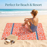 Serviette de plage personnalisée en velours de coton jacquard teint en fil, 450-500 GSM, 100% coton, bord festonné, pour hôtel et complexe balnéaire