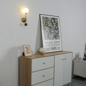 Luminaire de style ancien Applique murale de luxe en noyer Fond de salon Applique murale de chambre à coucher Tête de lit Rétro japonaise Applique murale de couloir - Product Image 4
