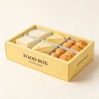 Emballage alimentaire personnalisé pour la restauration, boîte en papier pour le thé de l'après-midi, boîte à bonbons, impression à l'encre de soja, boîte à dessert pour chocolat et biscuits avec séparateur