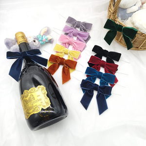 Lazo de Terciopelo Personalizado de Fábrica con Cierre de Alambre <span class=keywords><strong>para</strong></span> Decoración de Árboles de Navidad, Botellas, Cestas, Bolsas, Envoltura de Regalos y Embalaje - Product Image 5