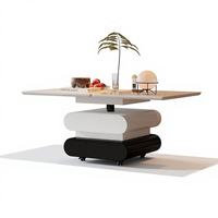 Table basse rectangulaire pliante moderne avec roulettes pour hôtel et salon