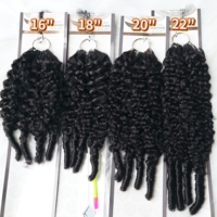 Extensions de cheveux humains bouclés birmanes au crochet, mèches de cheveux humains au crochet effet plume, nœuds invisibles miracle réutilisables, extensions de cheveux noirs naturels