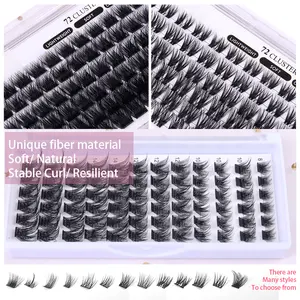 Yeni özel etiket bireysel sahte vizon 3d etkisi kirpik segmenti doğal küme Lashes DIY kirpik uzatma kiti