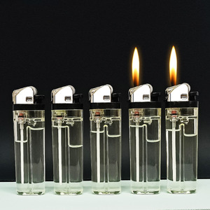Encendedor de gas de plástico transparente desechable de alta calidad al por mayor, encendedor de rueda de pedernal duradero a precio económico - Product Image 2