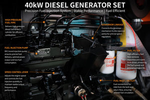 Meilleur prix pour un groupe électrogène de 40 kW 50 kVA 50/60 Hz, générateur diesel silencieux avec moteur Cummins et alternateur Stamford pour l'alimentation de secours industrielle - Product Image 5