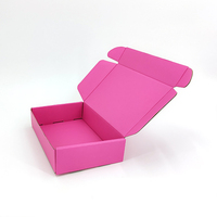 Emballage en papier rose avec logo personnalisé boîtes d'expédition en carton ondulé pliable