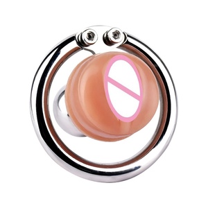 FRRK Tiny Chastity with Added Stimulate Silicone Vagina <b>Dildo</b> Men's Chastity Cage Him Lock for Couple Game Cock Rings Sex Toys - Product Image 5