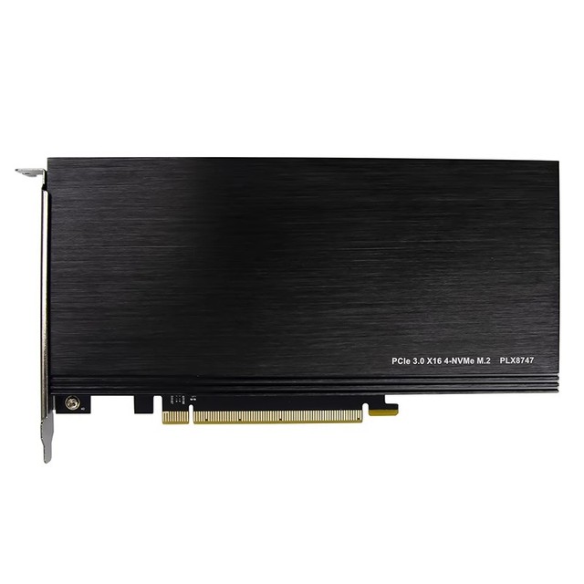 PCI-E3.0 X16 to 4 Port M.2 NVMe SSD Server-level Multi-functional Expansion Card PLX8747