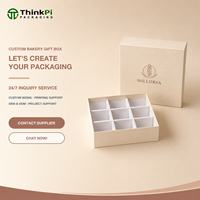 Boîte cadeau rigide de luxe portable et écologique avec couvercle et base, avec insert à 9 compartiments pour l'emballage de chocolats, biscuits et thé