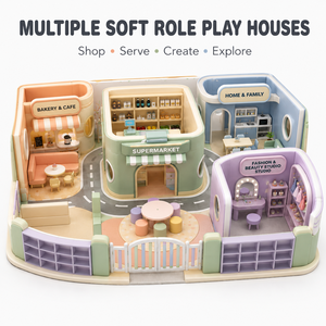 Casa <span class=keywords><strong>de</strong></span> Juegos Personalizada con Acolchado Suave, con Tienda <span class=keywords><strong>de</strong></span> Panadería, Supermercado, Hogar y Estaciones <span class=keywords><strong>de</strong></span> Moda para <span class=keywords><strong>Niños</strong></span>, Cafetería, Preescolar y Centro Comercial - Product Image 2