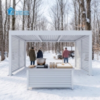 Pergola compacte Sweet Home 3x4 en aluminium, toit rétractable motorisé à lames orientables, auvent imperméable pour jardin