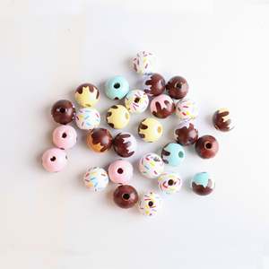 Custom 16MM Pattern Macaron Color Printing <b>Wooden</b> <b>Beads</b> for DIY Crafts Jewelry Making - Product Image 1