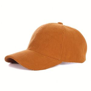 Casquette de baseball en velours côtelé vierge à 6 panneaux, logo personnalisé, de haute qualité, vintage, en gros, pour hommes et femmes - Product Image 4