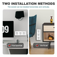 Tomacorrientes de Pared de Vidrio Templado LangYeao Tipo 228 de 3 Tomas, Estándar Europeo, Carga Tipo-C+USB, Instalación Vertical y Horizontal, 4 Colores