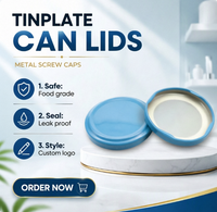 Bouchons à vis en fer blanc écologiques de qualité alimentaire, 30mm, 38mm, 43mm, 48mm, 53mm, 58mm, 63mm, pour bouteilles de vin et bocaux en verre, diverses tailles, vente en gros
