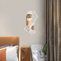 Lustre en cristal luxueux avec design de lames en verre - Lustre moderne doré pour salon - Finition dorée LED à intensité variable - Garantie de 3 ans