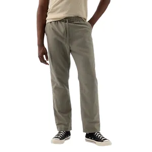 Pantalones de lino y algodón de color sólido con diseño superior transpirable informal personalizado al por mayor