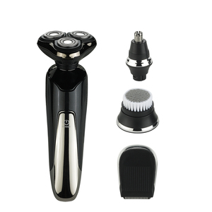 Kit de Afeitado Multifuncional 4 en 1, Afeitadora Eléctrica Recargable USB, Afeitadora Rotativa Impermeable de Triple Cuchilla para Hombre - Product Image 1