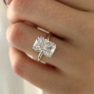 Anello Classico Solitario a 6 Griffe con <span class=keywords><strong>Diamante</strong></span> Radiant Cut Coltivato in Laboratorio, Colore D-F, Purezza VS1 - Miglior Valore per l'Inventario di Gioiellerie - Product Image 3