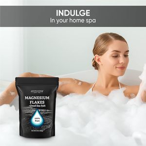 Copos de magnesio RAW fabricados en EE. UU. + Sales del Mar Muerto Sal de baño Etiqueta privada Paquete resellable de 2 lb Cantidad mínima de pedido - Product Image 4