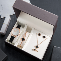 Coffret cadeau, montre-bracelet pour femme de luxe imperméable avec accessoires en acier titane résistant à la décoloration, pour cadeau