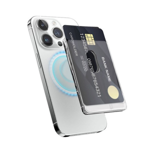 Novo Porta-Cartões Magnético Transparente Fosco Antiderrapante com Clipe Traseiro para Celular, Suporte para Cartões de Crédito, Fabricação OEM - Product Image 2