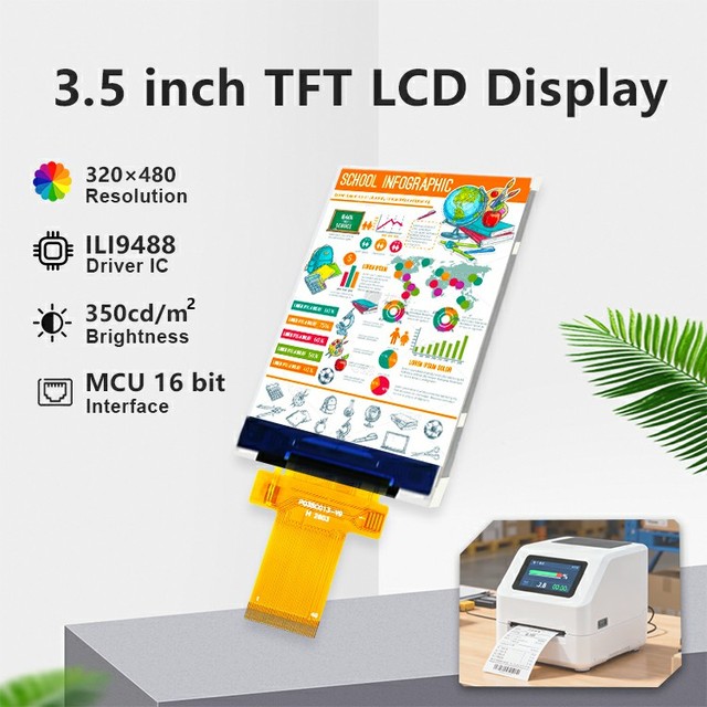 Polcd Portable 3.5" Mcu Spi Parallel Interface 3.5 Tft Resolution 320x480 ILI9488 Lcd Display Panel